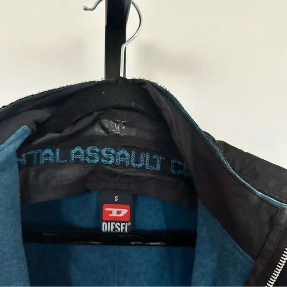 Diesel Women's Black Bomber Jacket with Teal Lining small - Picture 2 of 11